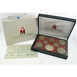 1982-83 Mo Mexico City 1 oz Libertad Silver Copper Nickel 8 Coin Proof Set OGP