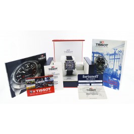 Tissot Quadrato Chronograph 39mm Steel Quartz Watch Box Papers T005.517A