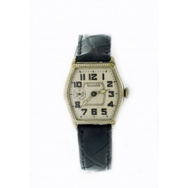 Art Deco Illinois Ensign Special Model B Cal 905 28mm 14k WGF 17j Tonneau Watch