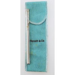 Vintage Tiffany & Co 925 Sterling Silver T-Clip Ballpoint Pen With Pouch