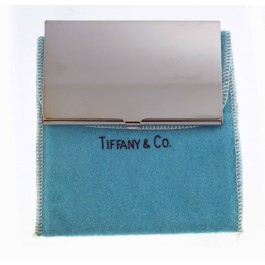 NEW Vintage Tiffany & Co Silver Plated Business Card Holder With Pouch