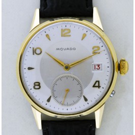 Vintage Movado Calendoplan Cal 128 Ref 18140 34mm Gold Cap Stainless Steel Watch