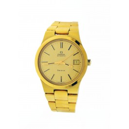 1973 Omega Geneve Cal 1012 36mm Gold Tone Steel Date Automatic