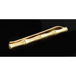 Vintage Tiffany & Co 14k Yellow Gold Bamboo Tie Bar Clip 1.75"