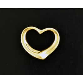Tiffany & Co Elsa Peretti Spain 18k Yellow Gold 27mm Open Heart Pendant