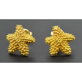 Vintage Tiffany & Co Italy 18k Yellow Gold Textured Starfish Stud Earrings