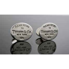 Pair Of Please Return To Tiffany & Co 925 Sterling Silver Oval Cufflinks
