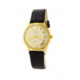 Vintage Zenith 3600 Cal 2532PC 34mm 18k Yellow Gold Date Automatic Watch 