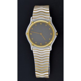 Ebel Classic Wave 36mm 18k Gold Bezel Stainless Steel Quartz Men's Watch 181903