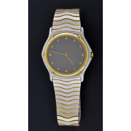 Ebel Classic Wave 35mm 18k Gold Bezel Stainless Steel Quartz Men s