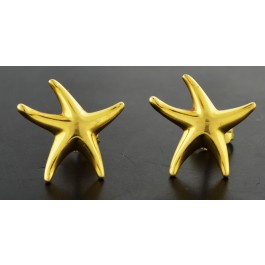 Vintage Tiffany & Co Elsa Peretti 18k Yellow Gold 15mm Starfish Stud Earrings
