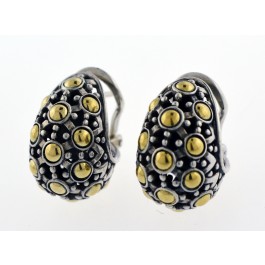 NEW John Hardy Jaisalmer 18k Yellow Gold Sterling Silver Buddha Belly Earrings