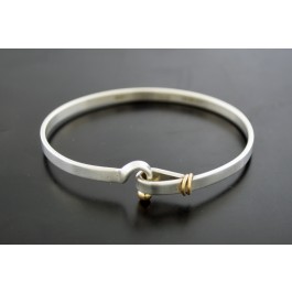 Vintage Tiffany & Co 14k Gold Sterling Silver Love Knot Hook Eye Bracelet  6.25