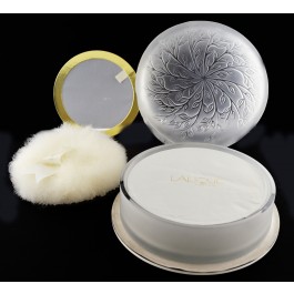 Vintage 1992 Lalique Chevrefeuille Honeysuckle Collection Cristal Face Powder