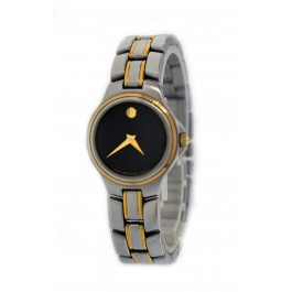 Movado Museum 24mm Two Tone Stainless Steel Black Dial Quartz Watch 81-E3-828