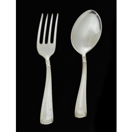 Cartier R. Blackinton & Co Marie Louise Sterling Silver 2pc Baby Set Fork Spoon 