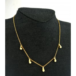 Vintage Tiffany & Co Elsa Peretti 18k Yellow Gold 5 Teardrop Chain Necklace 16"