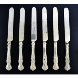 Set Of 6 Antique 1899 Gorham Cambridge Blunt Hollow Knives With Bolster 9 5/8"