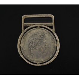 Antique Eloi Pernet Attributed 1847 A Philippe I 5 Francs Silver Coin Money Clip