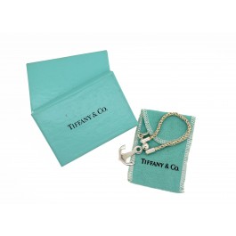 Vintage Tiffany & Co 925 Sterling Silver Sea Anchor Nautical Keychain Box Pouch