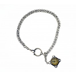 Silver pocket shop watch chain fob