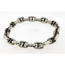 David Yurman Cable Classic Maritime Anchor Link Sterling Silver Bracelet 7.5"