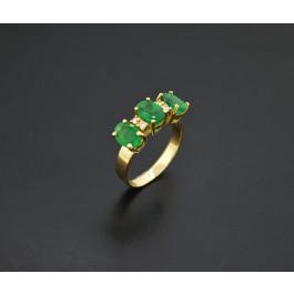 Vintage BH Effy 14k Yellow Gold 3 tcw Emerald Diamond Ring Size 6.75