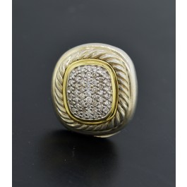 David Yurman Albion 18k Gold Sterling Silver .50tcw Pave Diamond Single Earring