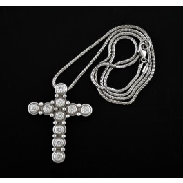 Tiffany & Co Paloma Picasso 18k White Gold 1.2 tcw Diamond Cross Necklace 18"