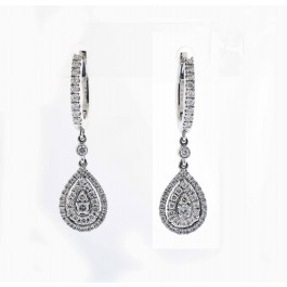 Neil Lane Designs Collection 14k White Gold .75 tcw Pave Diamond Dangle Earrings