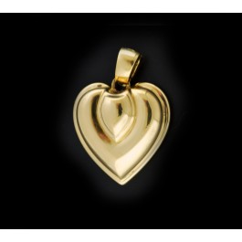 Vintage 1991 Cartier Solid 18k Yellow Gold Puffy Heart Pendant For Necklace