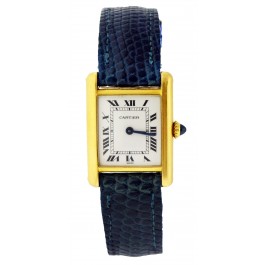 Vintage Ladies Cartier Tank 20.7mm Solid 18k Yellow Gold Mechanical Watch