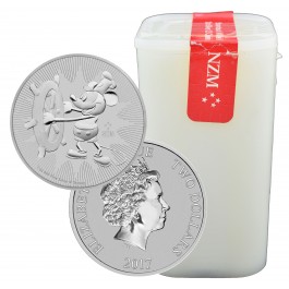 Roll Of 25 2017 $2 Niue Mickey Mouse Steamboat Willie 1 oz .999 Silver Coins BU