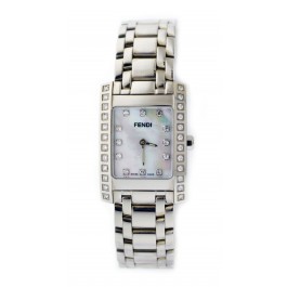 Fendi 7000L 21.5mm Stainless Steel Diamond Bezel MOP Dial Ladies Quartz Watch Coin Exchange NY