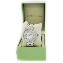 Judith Ripka 37mm Silver Tone Stainless Steel Diamonique White MOP London Watch