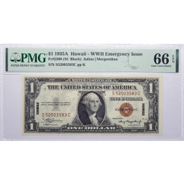 1935 A $1 Silver Certificate Hawaii WW2 Fr#2300 (SC Block) PMG Gem UNC 66 EPQ
