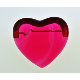 Baccarat Crystal Heart Brooch Pin with Sterling Silver Closure Ruby Color Signed 