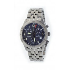 Revue Thommen Airspeed Chronograph 37mm Titanium Black Dial Quartz Watch 8516002