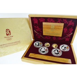 2008 Beijing XXIX Olympics Series 1 Proof Commemorative Gold Silver 6 Coin Set 