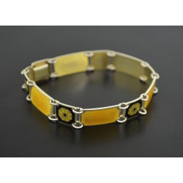 Vintage David Andersen Norway Sterling Silver Yellow Enamel Panel