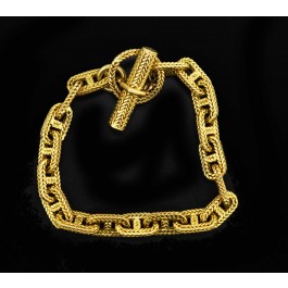 Vintage HERMES George L'Enfant Chaine D'Ancre 18k Yellow Gold Toggle Bracelet 8"