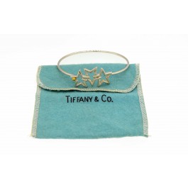 Vintage 1990 Tiffany & Co 18k Gold Sterling Silver Triple Star Bracelet 6.75"