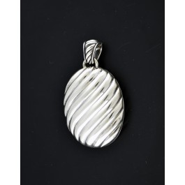 David Yurman Sculpted Cable 925 Sterling Silver Locket Pendant For Necklace