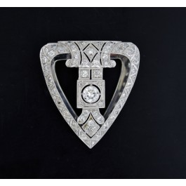 Antique Art Deco Edwardian Platinum 2.65 tcw Old Euro Diamond Single Fur Clip