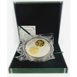 2002 300 Yuan 20th Anniversary Chinese Panda 1 Kilo Silver 3g Gold Box & COA