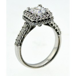 Verragio Renaissance 14k White Gold .50 tcw Diamond Engagement Ring Size 6.25