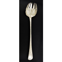 Antique Georgian 1806 John Blake London Sterling Silver Repousse Serving Spork 