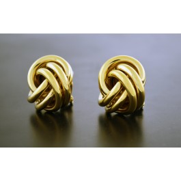 Vintage Givenchy Paris New York Gold Tone Smooth Knot Clip On Earrings