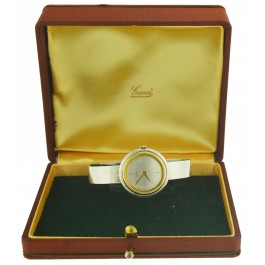 Vintage A. Barthelay For Gucci 27.5mm 800 Fine Silver Mechanical Watch With Box
