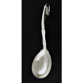 Georg Jensen Denmark Ornamental # 141 Sterling Silver Compote Serving Spoon 8"